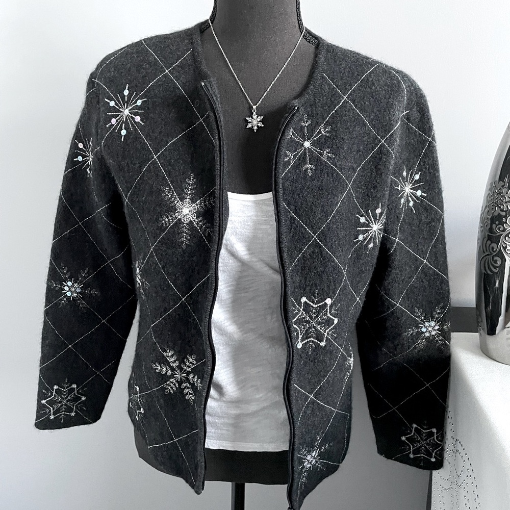 Talbots Wool Snowflake Jacket
